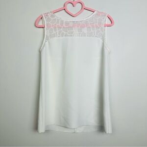 Reiss White Flower Textured Fabric Top Size 2